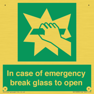 In case of emergency break glass to open